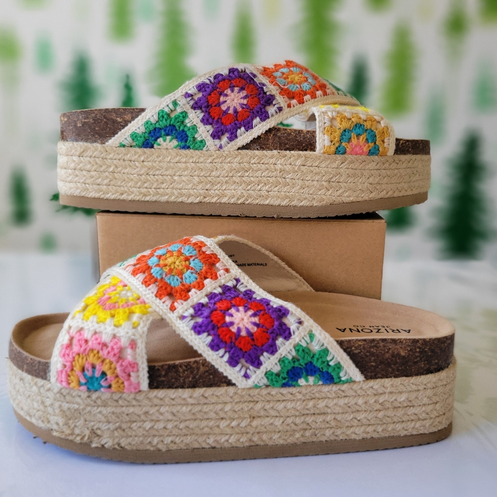 Arizona Jean Company Multicolor Crochet Sandals